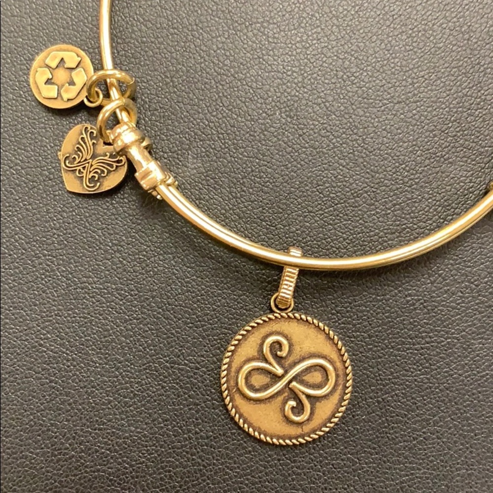 Gold tone recycled stackable Angelica bracelet